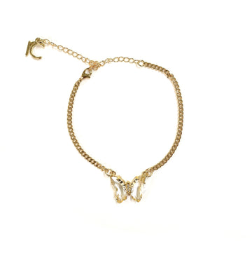 Clear butterfly anklet