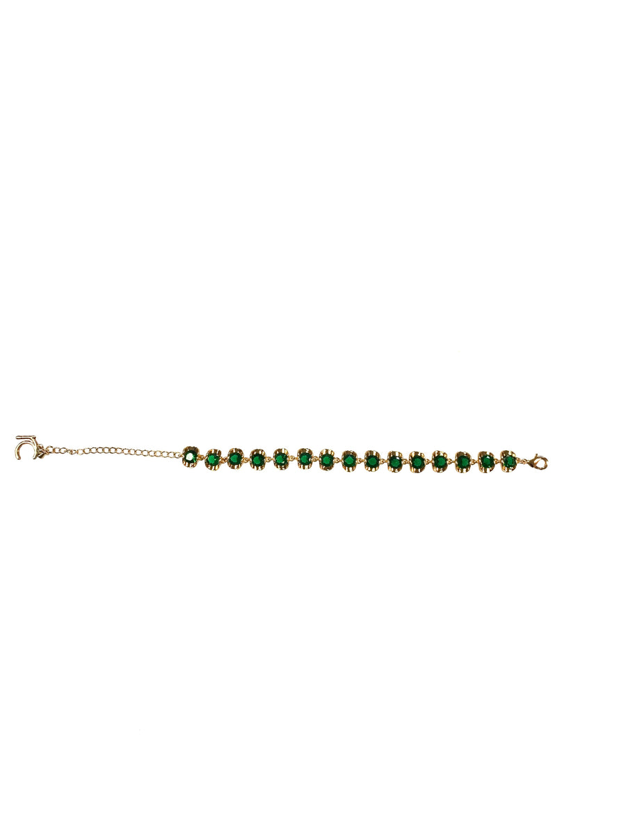 GOLD PLATED EMERALD JEWEL ANKLET